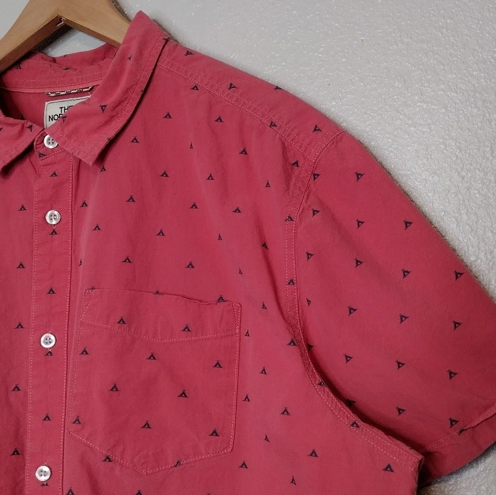 The North Face Cotton Raspberry Teepee Print Casual Button Down Shirt Sz XXL - Picture 9 of 14